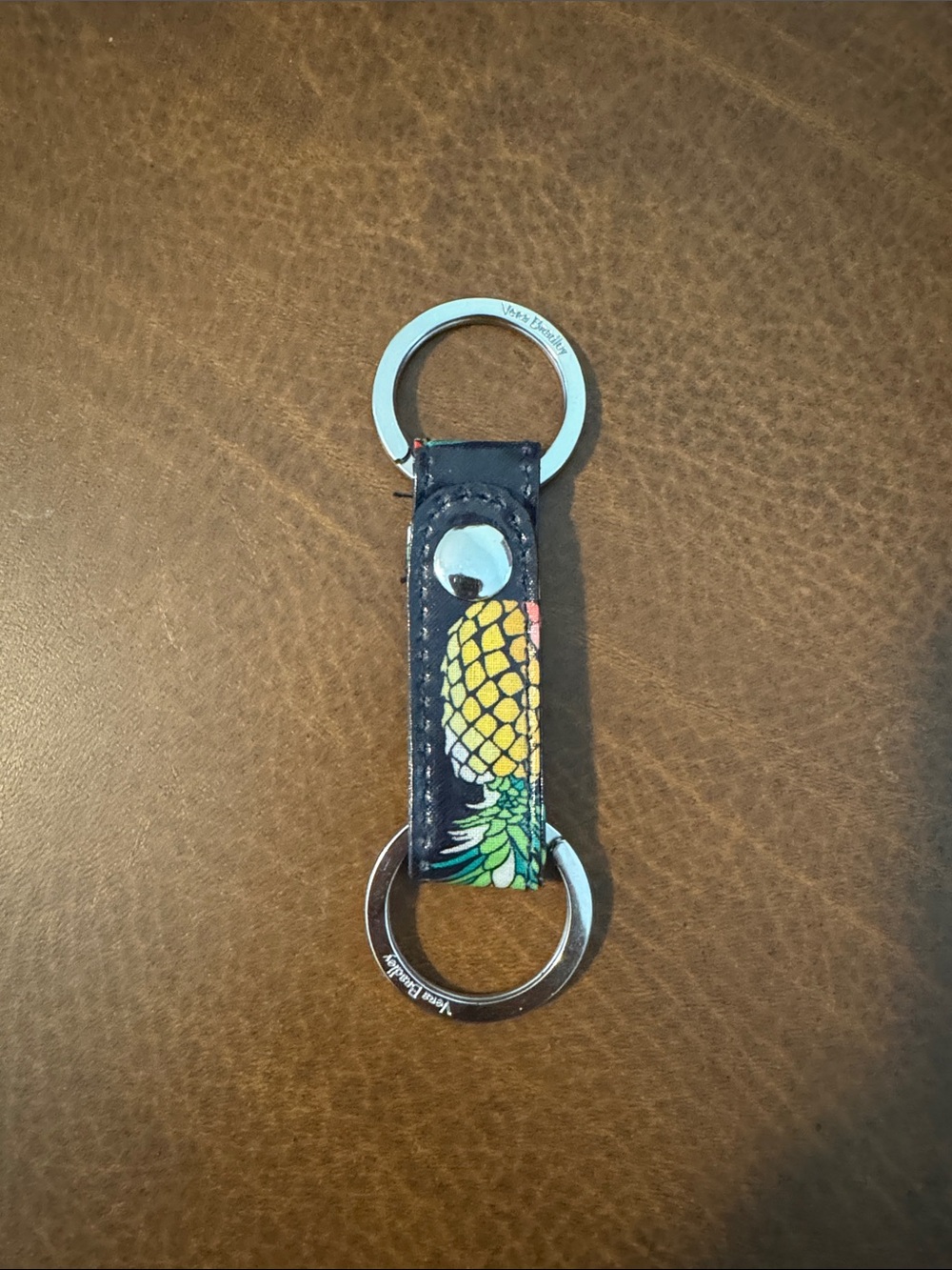 Vera Bradley Pineapple Print Leather Keyring